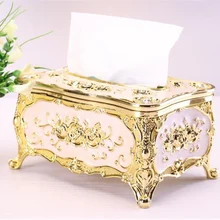 Элегантная Золотая ткань коробка крышка для хранения корзина шикарная коробка для салфеток Держатель Декор для дома отеля Органайзер дропшиппинг
