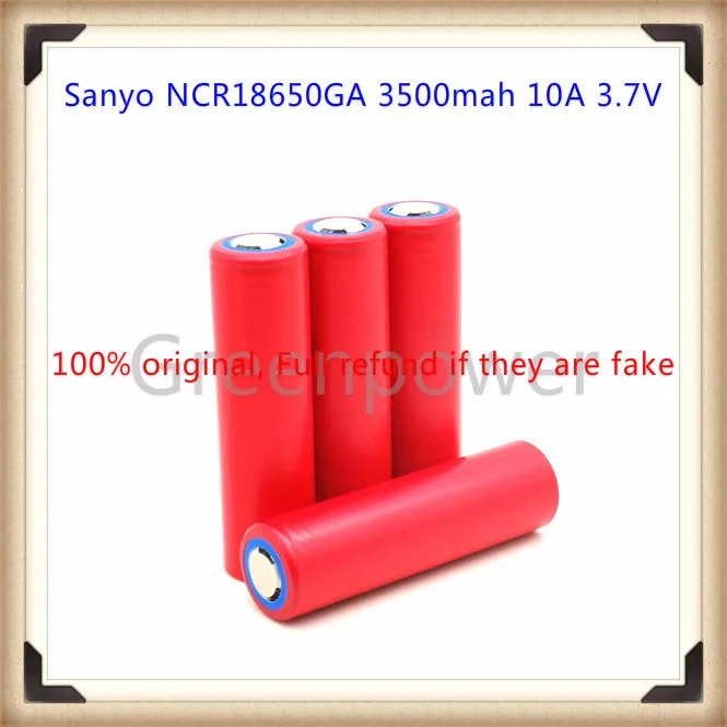 Для Sanyo NCR18650GA 18650 3500 10A 3,7 V аккумуляторная батарея высокого стока с плоским верхом(1 шт