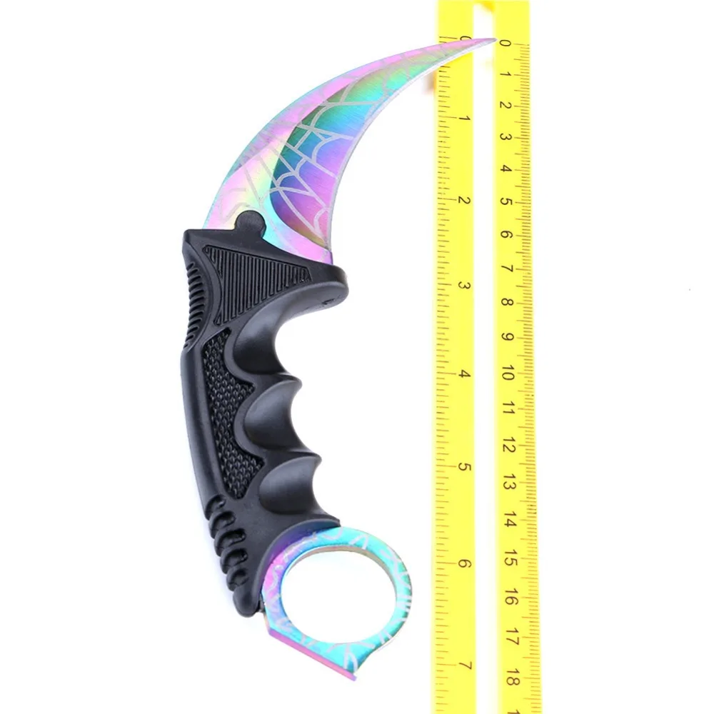 CS GO охотничий фиксированный нож Karambit тактический боевой выживания шеи коготь ножи утилита Кемпинг уличный карманный нож EDC ручной инструмент