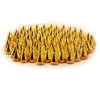 

Practical SZD 9.5mm 100pcs Screwback Gold Cone Spikes Studs Leathercraft DIY Punk Spots Bullet