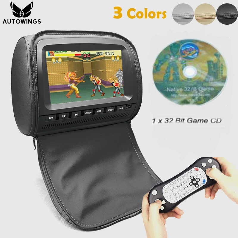 

9 Inch Car Headrest Monitor 800*480 TFT LCD Headrest Car Monitor DVD Video Player USB/SD/FM/Games/Speaker Wireless Headphone