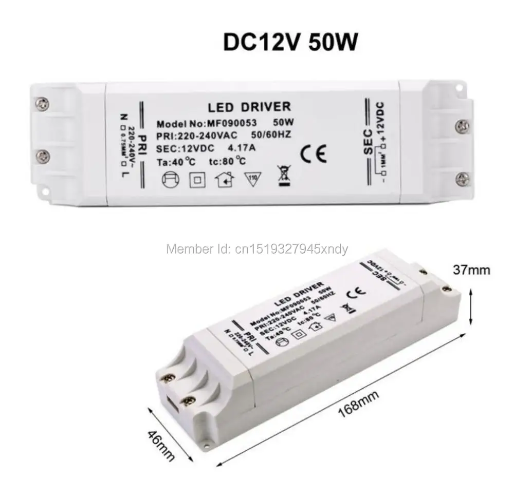 led driver led transformer 30w 50w 5A 6A plastic 220v to 12v light adaptor electronic dc output for led trip MR16 MR11 led bulb