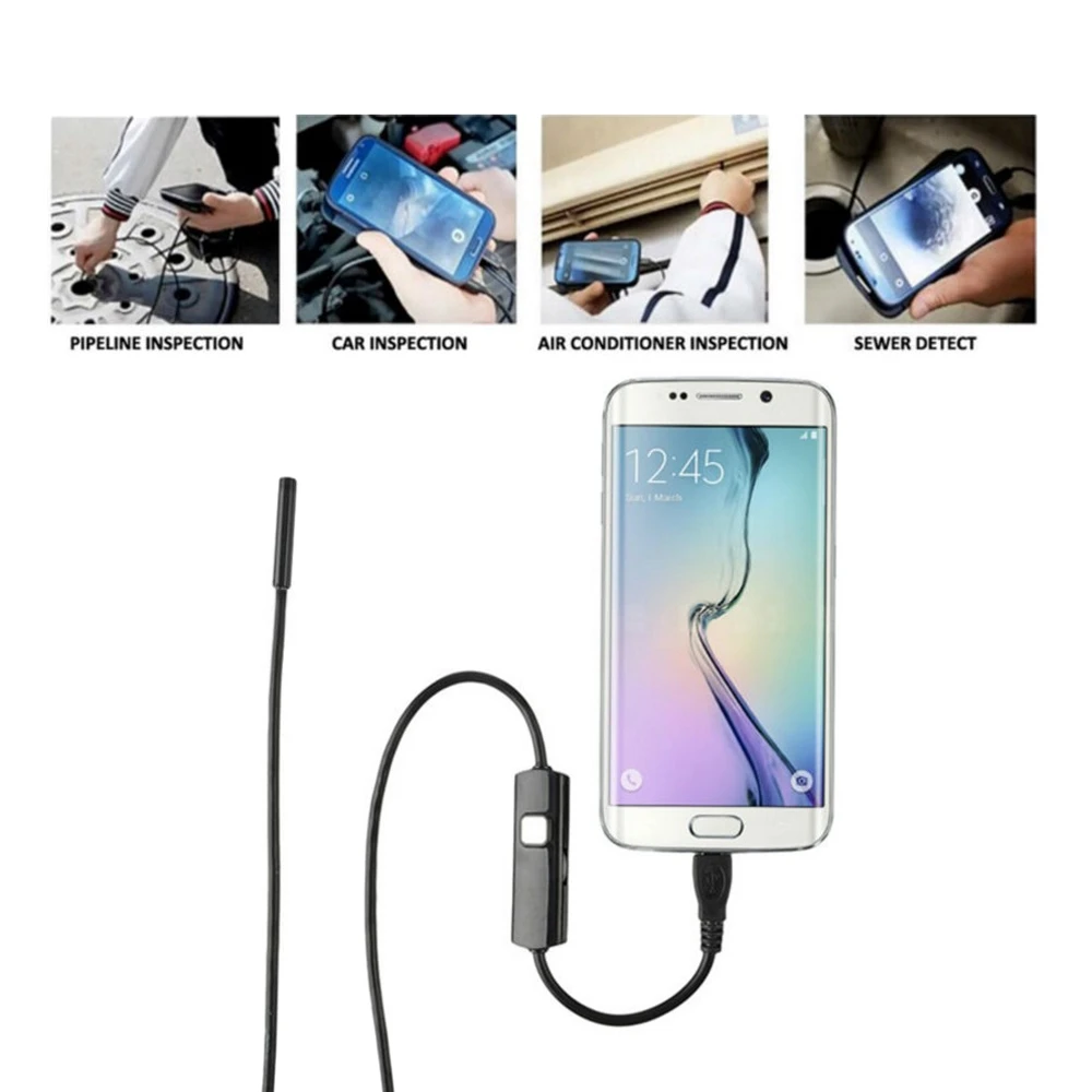 

5.5MM 720P 6 LED IP67 Waterproof Mini USB Endoscope Inspection Snake Camera Borescope for Android Mobile Phone