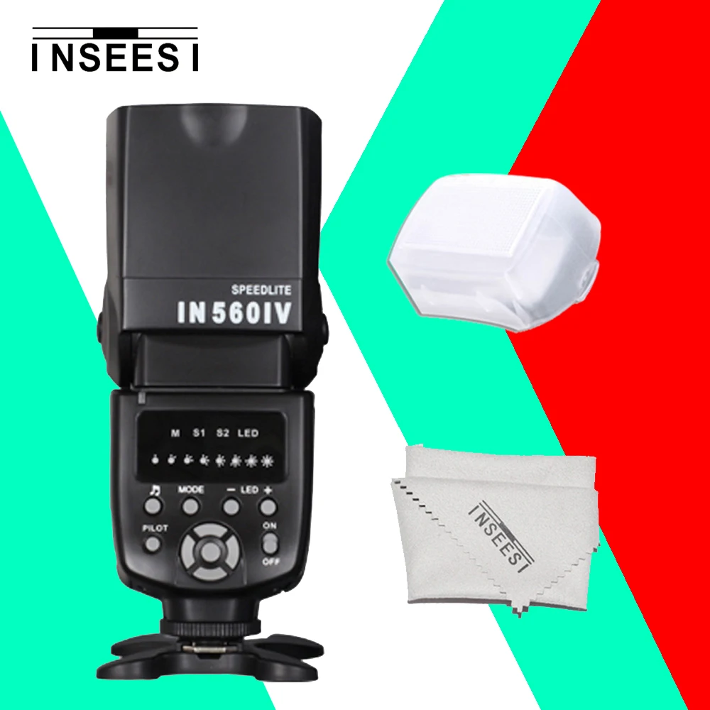 

INSEESI IN560IV Wireless Universal LED IN-560IV Flash Speedlite For Nikon Canon Sony Olympus Pentax Panasonic DSLR Cameras
