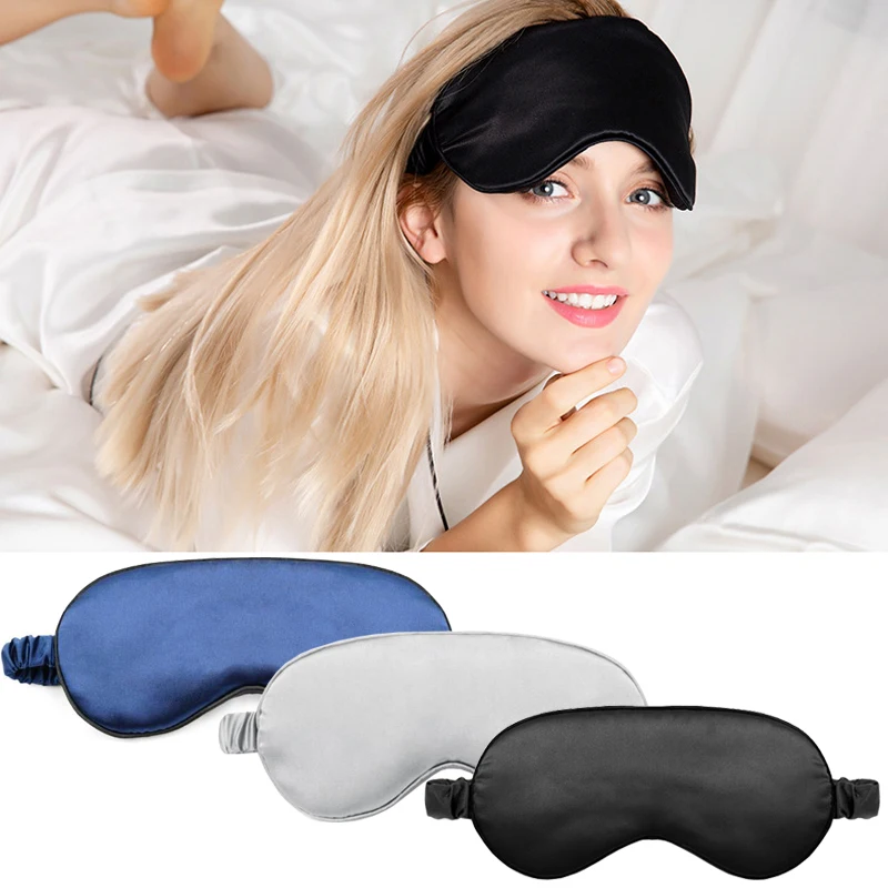 

Soft Imitated Silk Eyeshade Sleeping Women Eye Cover Mask Eyepatch Blindfold Portable Travel Nap Rest Sleep Eye Patch