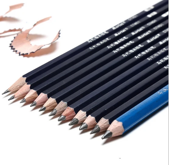 Real Maries набор карандашей для рисования эскиз Марка дерево синий профессиональный графический карандаш(3H-14B) эскиз карандаш Стандартный Карандаш ASS040