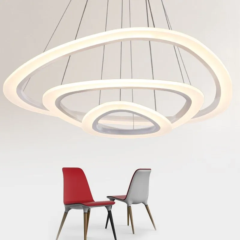

New Modern pendant lights for living room dining room 4/3/2/1 Circle Rings acrylic LED Lighting ceiling Lamp fixtures