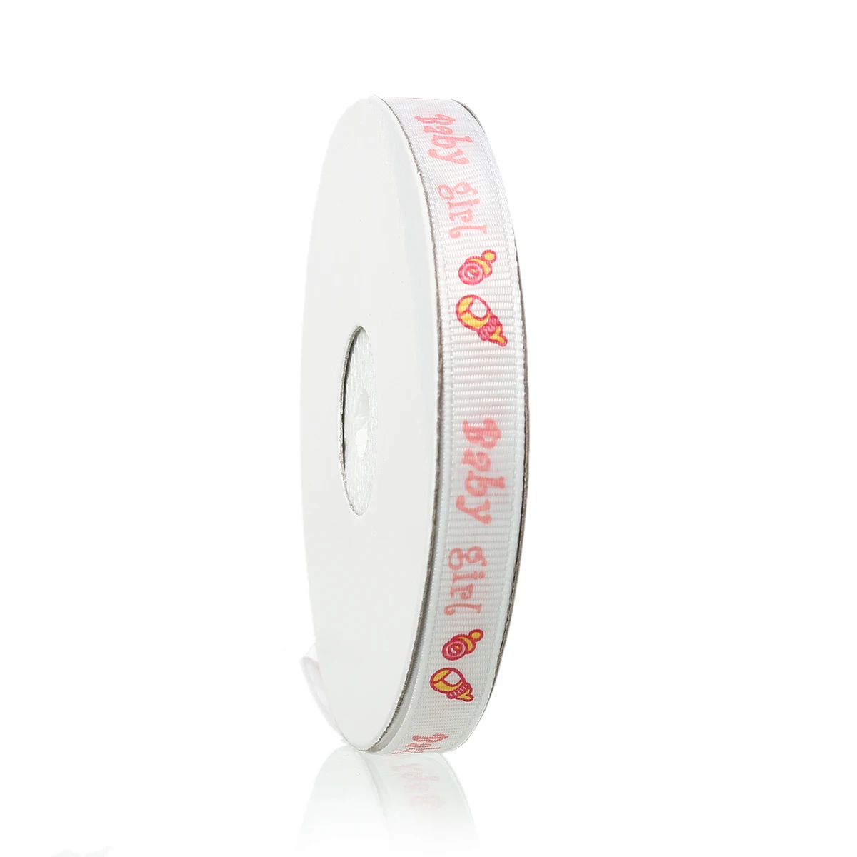 

Terylene Satin Baby Shower Decoration Ribbon Pink Milk Bottle&Pacifier Pattern Baby Girl 12mm,1 Roll(Approx 18.4M)