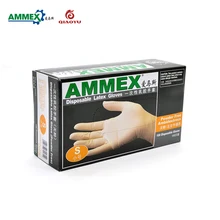 AMMEX одноразовые латексные перчатки(порошок бесплатно) промышленного производства механического обслуживания Пособия по кулинарии перчатки