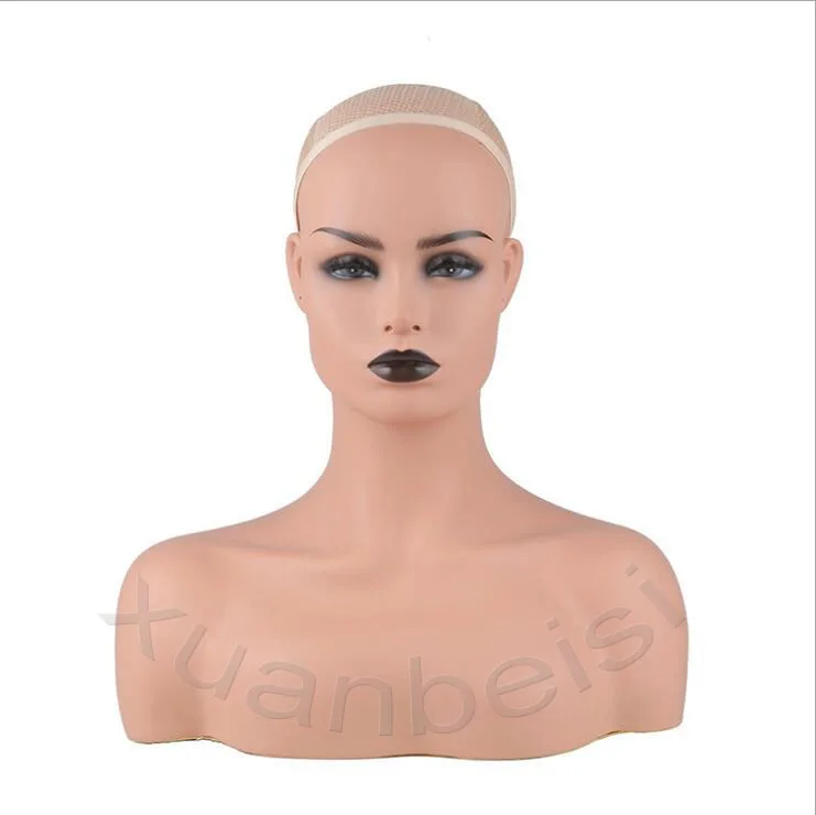 Женский реалистичный манекен голова большой бюст для волос парик ювелирные изделия шляпа серьги шарф дисплей манекен парик голова стенд манекен голова
