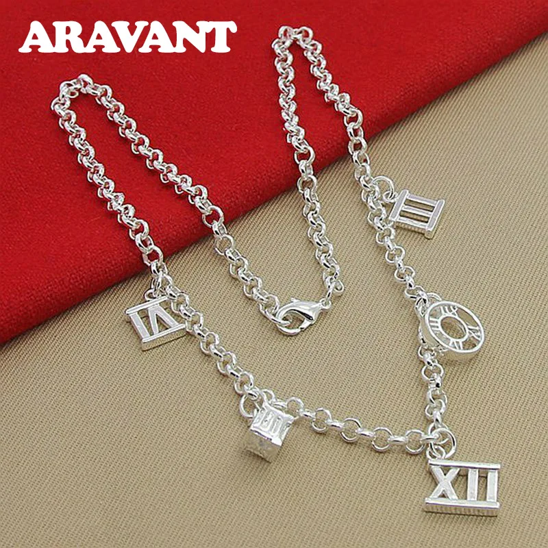 

925 Silver Elegant Geometric Necklace Women Personality Jewelry Accessories