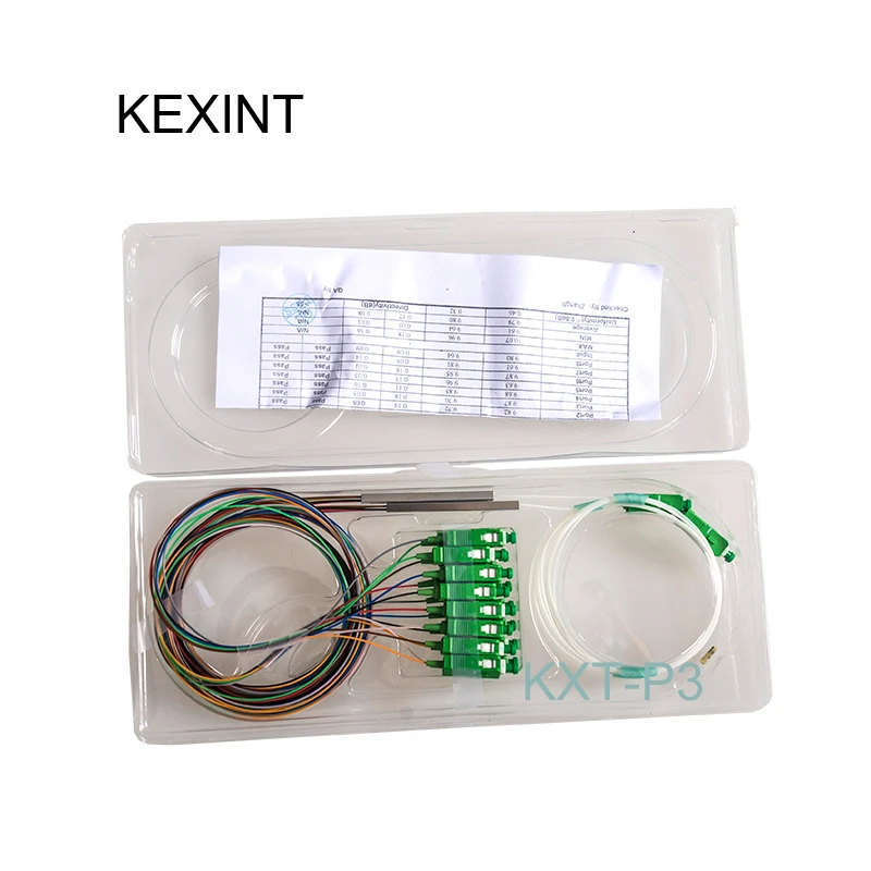 Волоконно оптический ПЛК Сплиттер KEXINT 1x8 мини модуль тип цветного кабеля