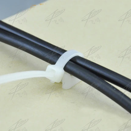 100pcs White Network Wire Nylon Plastic Self-locking Cable Zip Tie Base Holder cable ties nylon cable ties cable tie nylon zip ties cable mount holder cable tie mount