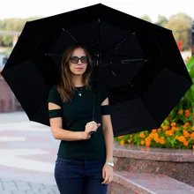 132 см два сложения двойной мост медовая гробница стекловолокно Гольф Зонты шестигранно-угловой 50 т стальной вал, авто открытый, двойной слой, ветрозащитный