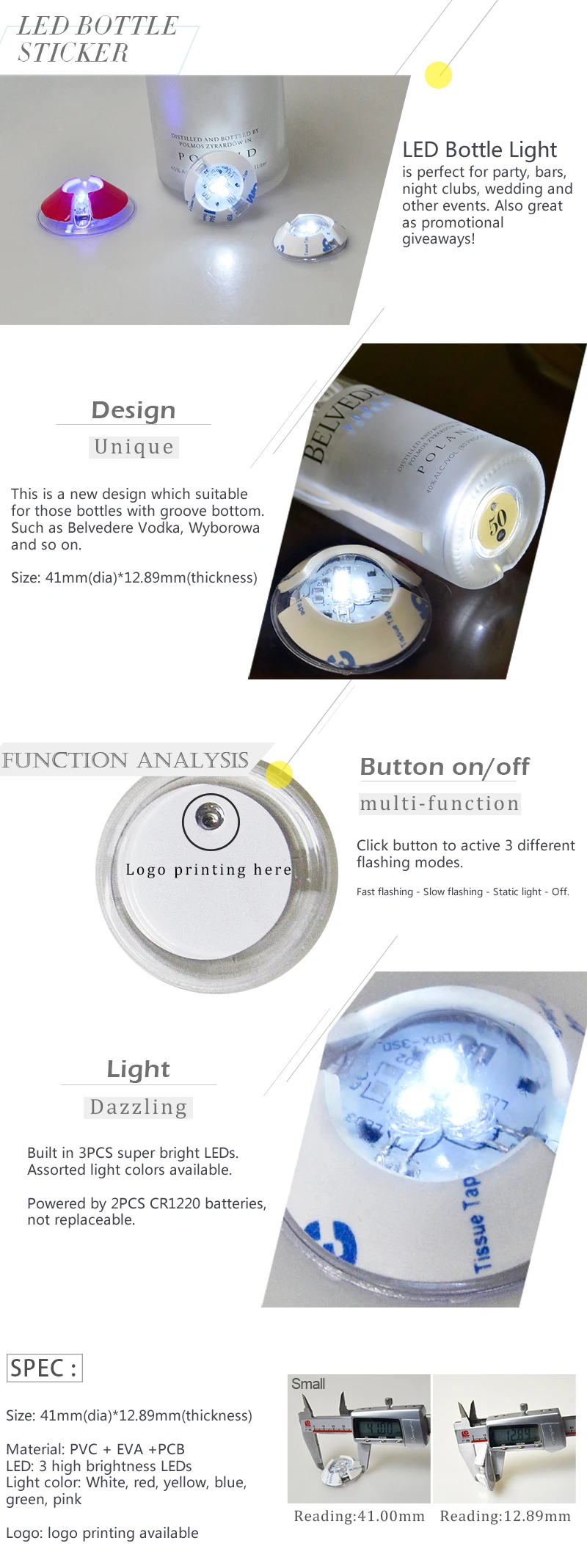 waterproof led bottole light