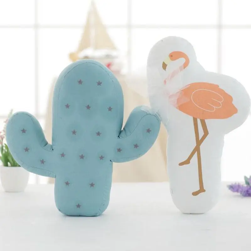 Kids Lovely Cactus Flamingo Pillow Plush Cartoon Cushion Baby Soft Toys Cute Bed Animal Plants Stuffed Sofa Comfortable Toy Doll (3)