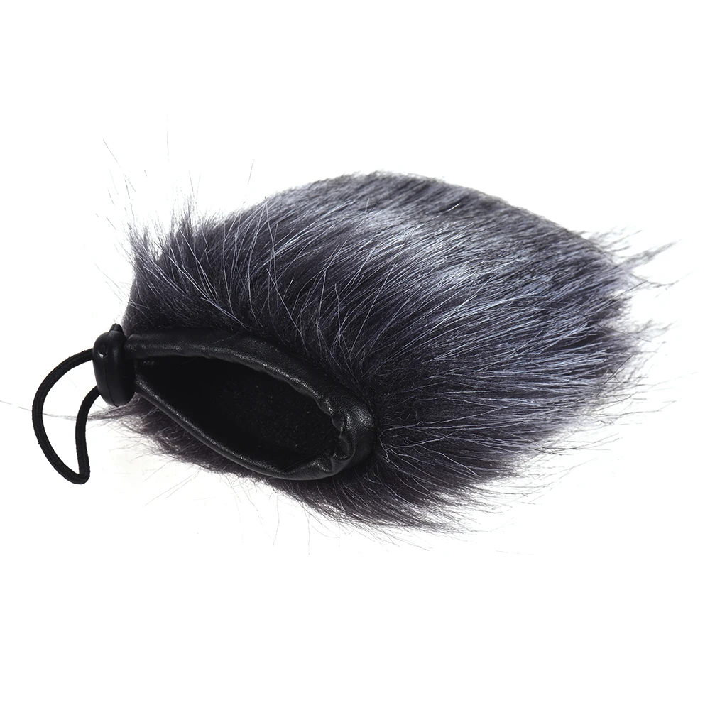 

Furry Outdoor Microphone Windscreen Artificial Fur Muff Wind for Rode Stereo VideoMic Pro and More Grey-White