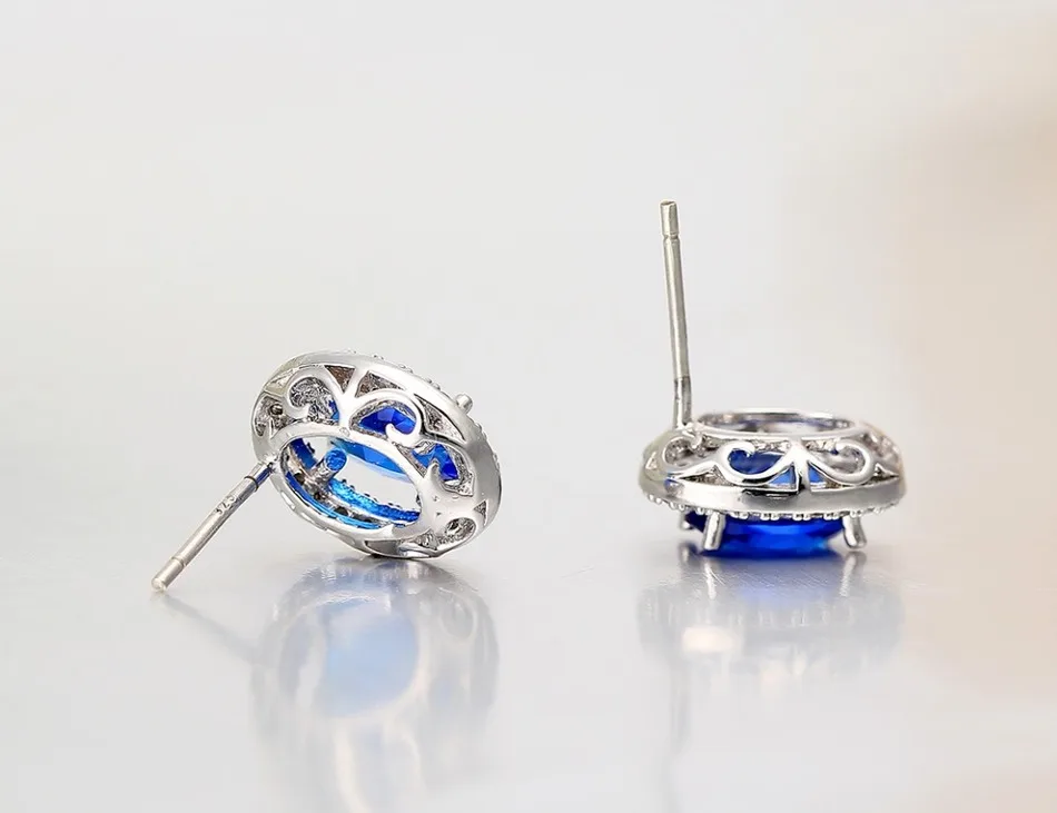 Женские серьги гвоздики с фианитами овальной формы|cz stud earrings|stud earringsstud earrings for women