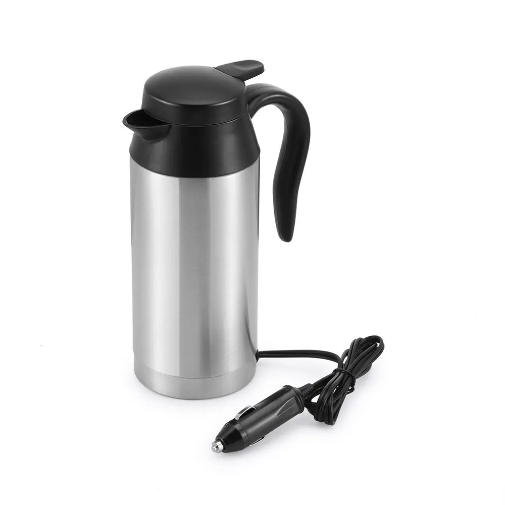 

Car Based Heating Stainless Steel Cup Kettle Travel Trip Coffee Tea Heated Mug Motor Hot Water For Car Or Truck Use 750ml 12V