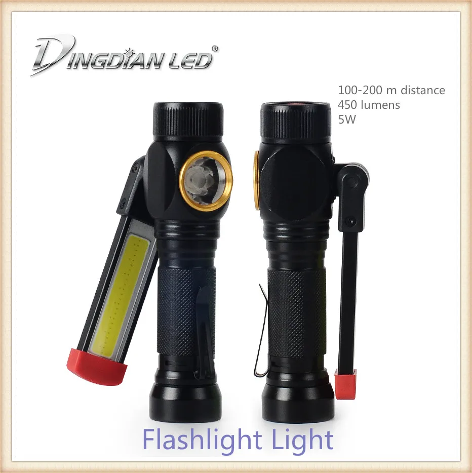 

LED Portable Lamp 5W LED Outdoor Flashlight White&Red Light USB 18650 Rechargeable Worklight Camping Torch Flashlight