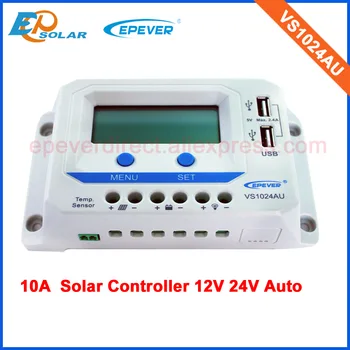 

PWM solar panel power regulator 10amp 10A charge Controller VS1024AU lcd display 12v 24v auto work