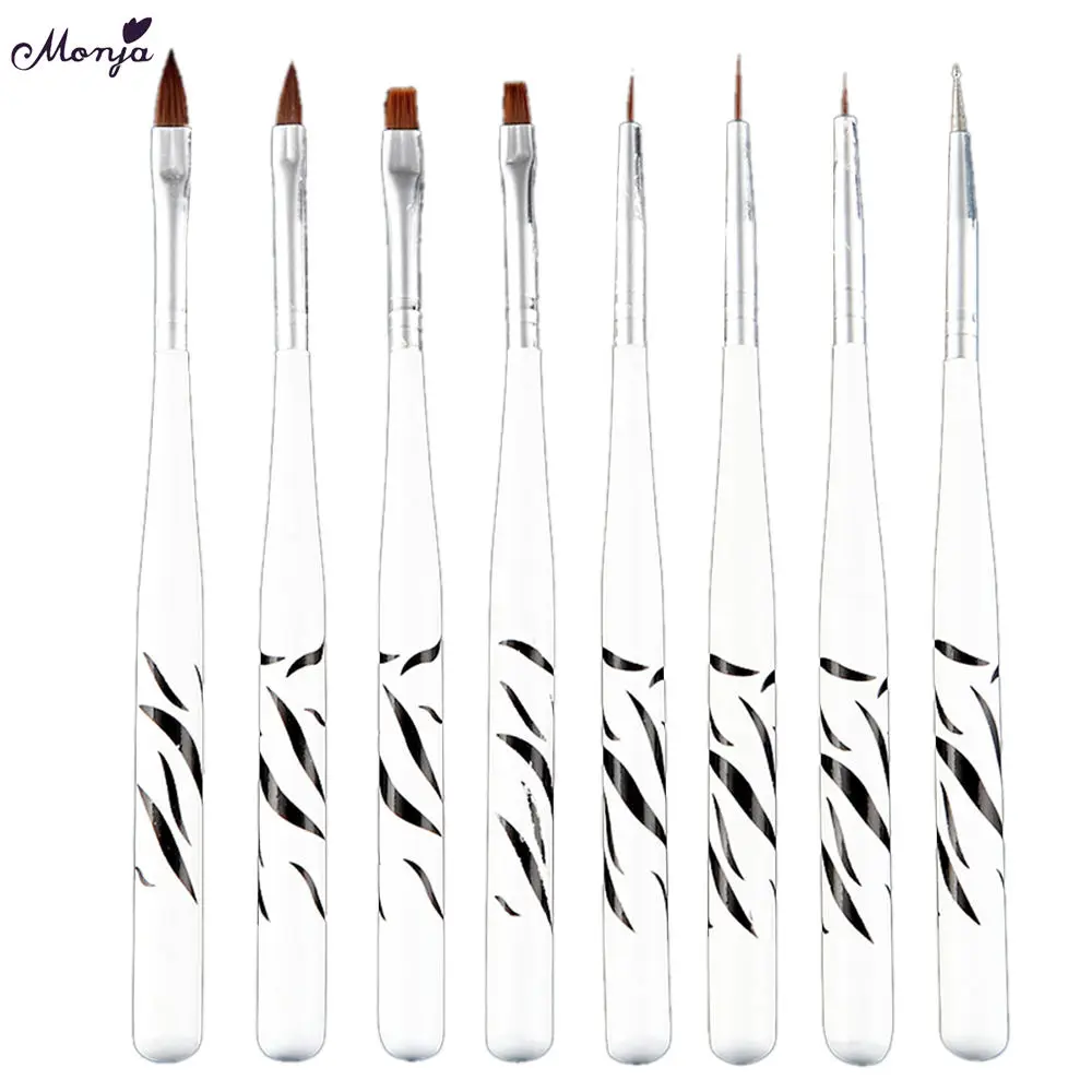 

8 Pieces/Set Nail Pen Zebra Pattern Nail Drawing Painting Pen Pencil Nail Art Design Brush Nail Manicure Tool