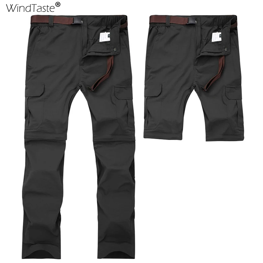 WindTaste 7XL رجل الصيف الجافة سريعة تنفس السراويل المشي في الهواء الطلق الرياضة الإرتحال التخييم الصيد القابلة للإزالة الذكور السراويل KA065