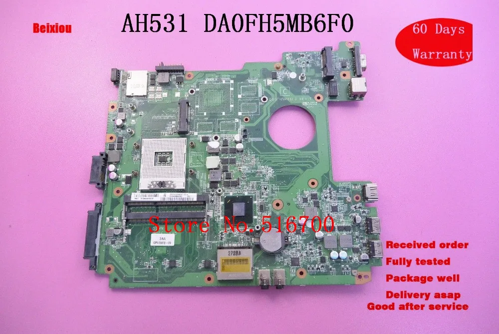

Original Mainboard For Fujitsu Lifebook AH531 HM65 Laptop Motherboard DA0FH5MB6F0 100% Work Perfect