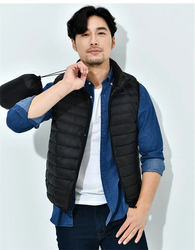 8Colors Winter Autumn 90% White Duck Down Vest Men Keep Warm Male parka Sleeveless Coat Man Muls Brand Cothing Feather Outwear-18