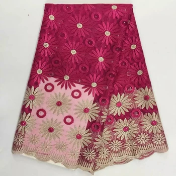 

Embroidered French Lace Fabric High Quality African Tulle Lace Fabric For Wedding Dress guipure lace chemical bridal material