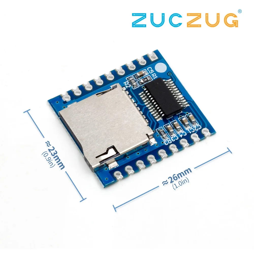 Mini MP3 Serial Control Voice Module Support SD//TF Card USB Development Board