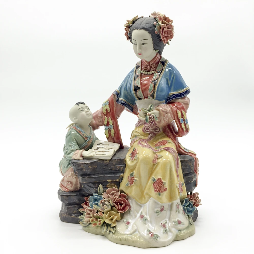 Statue Figurines Ceramic Female Chinese Antique Imitation Figure
