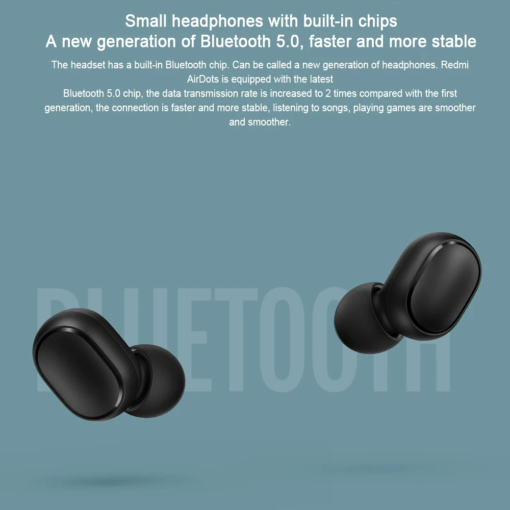 Online Xiaomi Original Global Redmi Airdots TWS auriculares inalámbricos Bluetooth Estéreo bajos Bluetooth 5,0 con micrófono manos libres AI Control