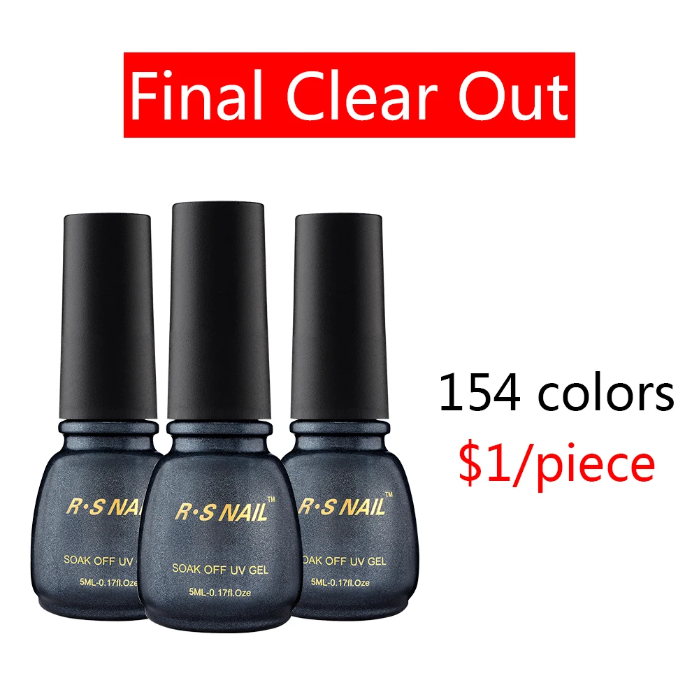 R.S Nail 5ml 154 colors uv gel polish wholesale final clear out led