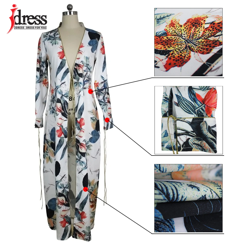 IDress Fashion 2017 Women Swimsuit Beachwear Blouse Cover up Long Sleeve Open Stitch Print Women Coat Long Ladies Cloak Jacket (11)