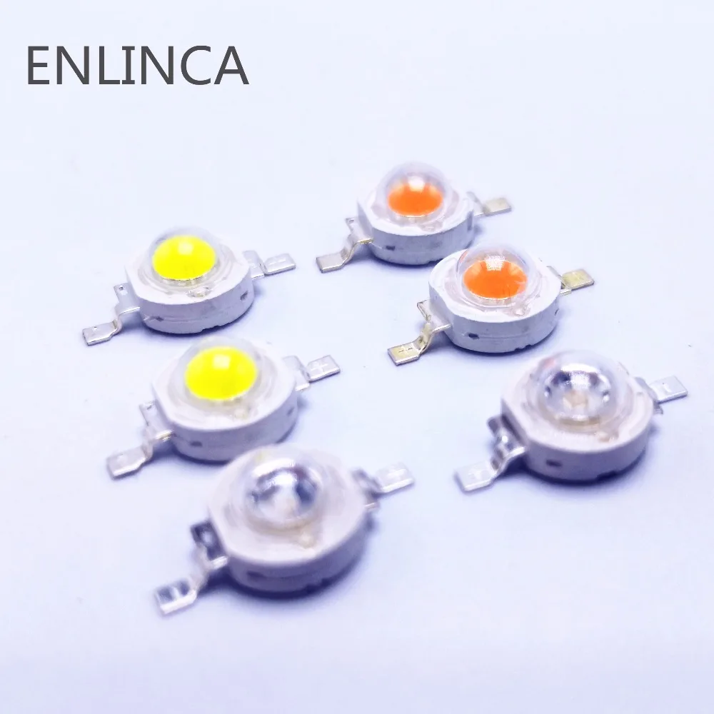 

10pcs 1W 3W High Power LED lamp Bulb Diodes SMD 110-120LM LEDs Chip For 3W - 18W Spot light Downlight warm cold white green blue