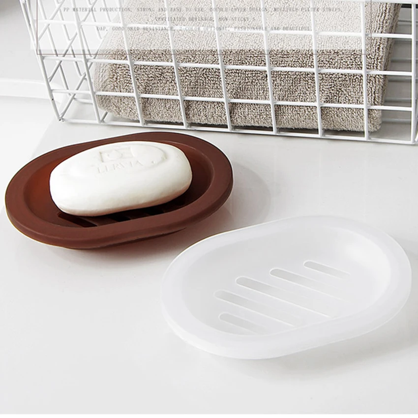 KM/_ BH/_ HN Flexible Bathroom Soap Dish Storage Holder Rack Soapbox Plate Drai