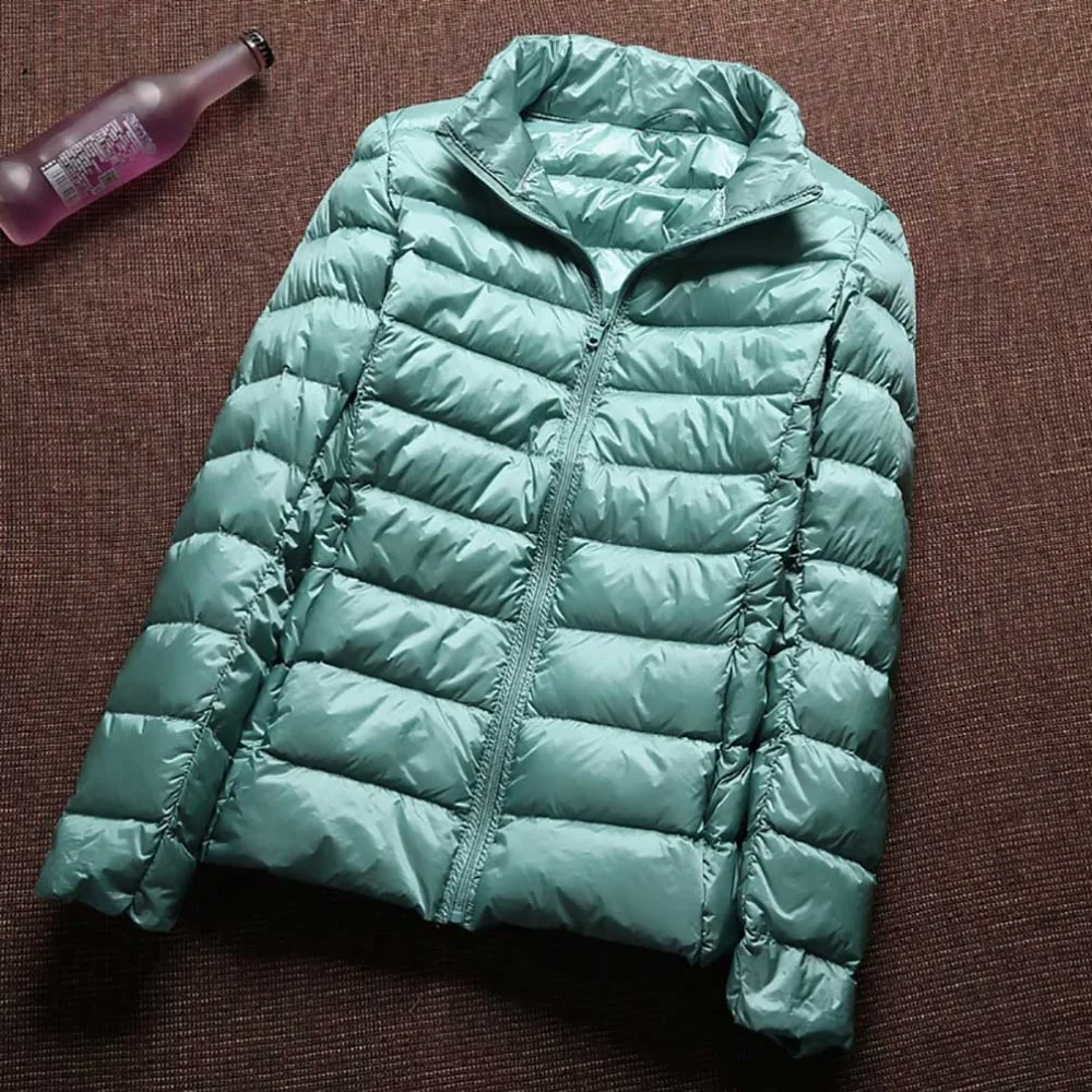 الشتاء السترات النساء ضوء أسفل سترة 90% بطة أسفل معاطف طويلة جدا كم ضئيلة دافئ معطف سترة الإناث الصلبة نقال أبلى