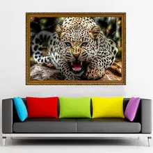 5d diy diamant leopard muster Kreuzstich diamant malerei unfinished tier stickerei perlen muster bild von strass