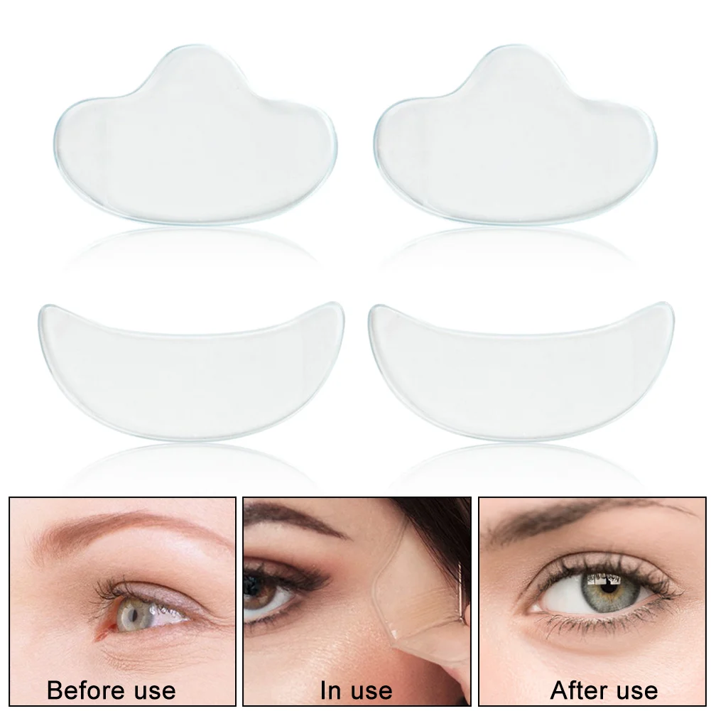 4 Pcs Anti Wrinkle Eye Pads Reusable Silicone Pad for Anti Aging