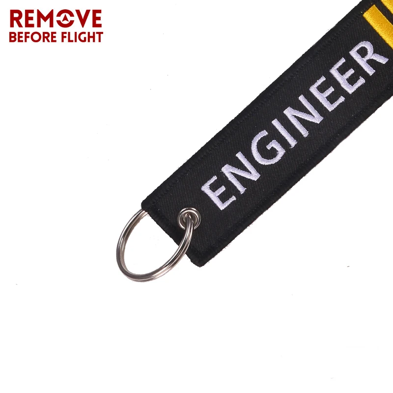 Модные инженер пилот цепочка для ключей 3 шт./лот remove Before Flight OEM вышивка черный ярлык для ключей Чемодан ярлык безопасности кольца для ключей на автомобили, Gif