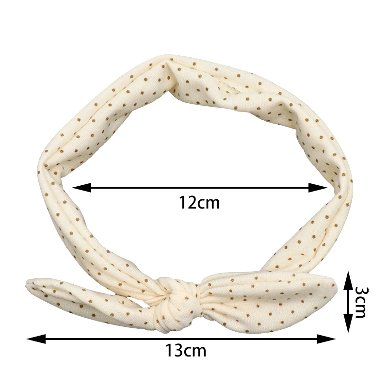 1 шт. головная повязка для новорожденных, хлопковые повязки в мелкий горошек для девочек, ободки с кроличьими ушками детская чалма, повязка на голову с узлом, детская головная повязка