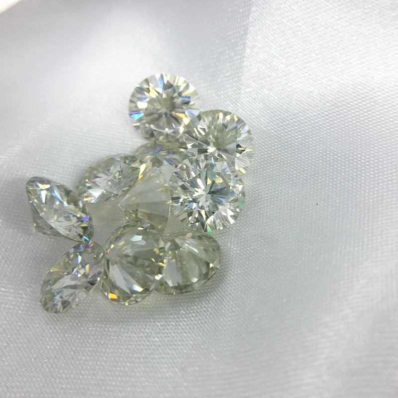 Муассанит без огранки камни 8 мм 2ct желтый зеленый цвет круглый блестящий в