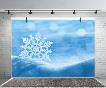 

Laeacco Winter Snow Snowflake Light Bokeh Baby Portrait Photography Background Customized Photographic Backdrop For Photo Studio