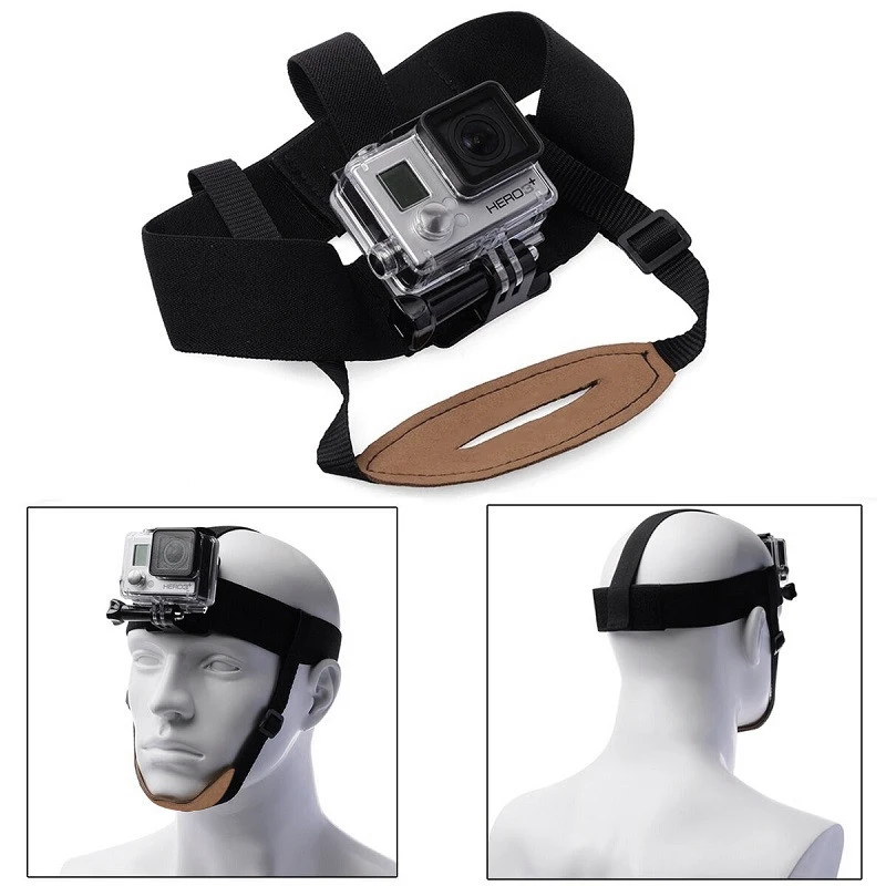 For Gopro Accessories Adjustable Head Strap Harness Mount Belt Chin