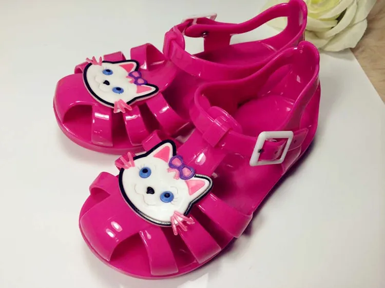 Для мини-сандалии; прозрачная обувь; сандалии с дырочками для маленьких мальчиков; тапочки; мягкая Водонепроницаемая нескользящая подошва - Цвет: Розовый