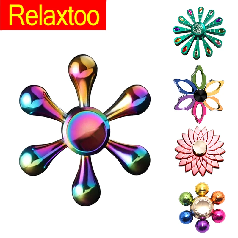 

Metal Colorful Fidget Spinner Alloy Hand Spinner Rainbow Butterfly Flower Rotation Gyro Adult Kid Child Relax Toy Gift Gyro