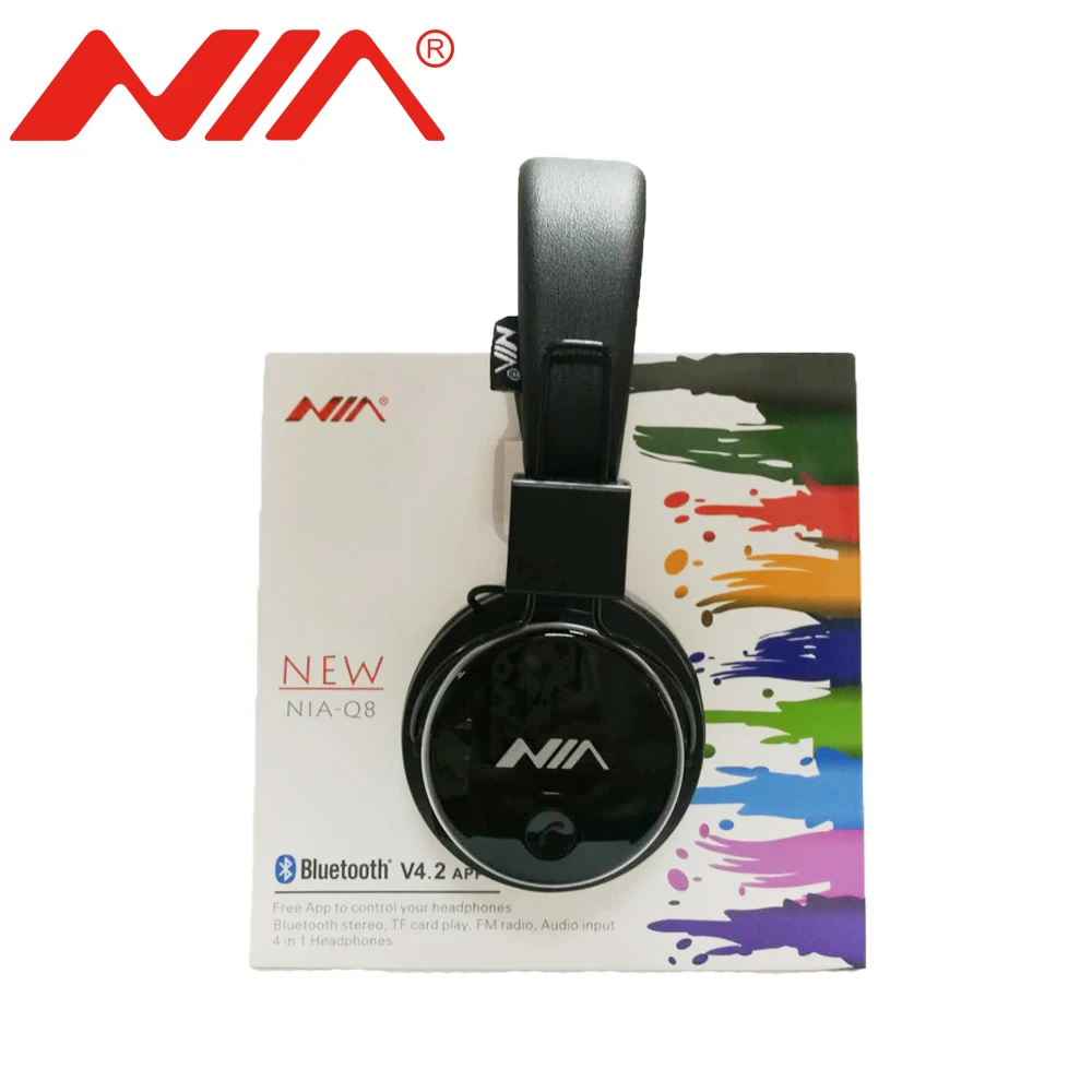 

New Version Original NIA Q8 Stereo Bluetooth Headphone Wirelsee Stereo Foldable Sport Headsets with Mic Support TF Card FM Radio