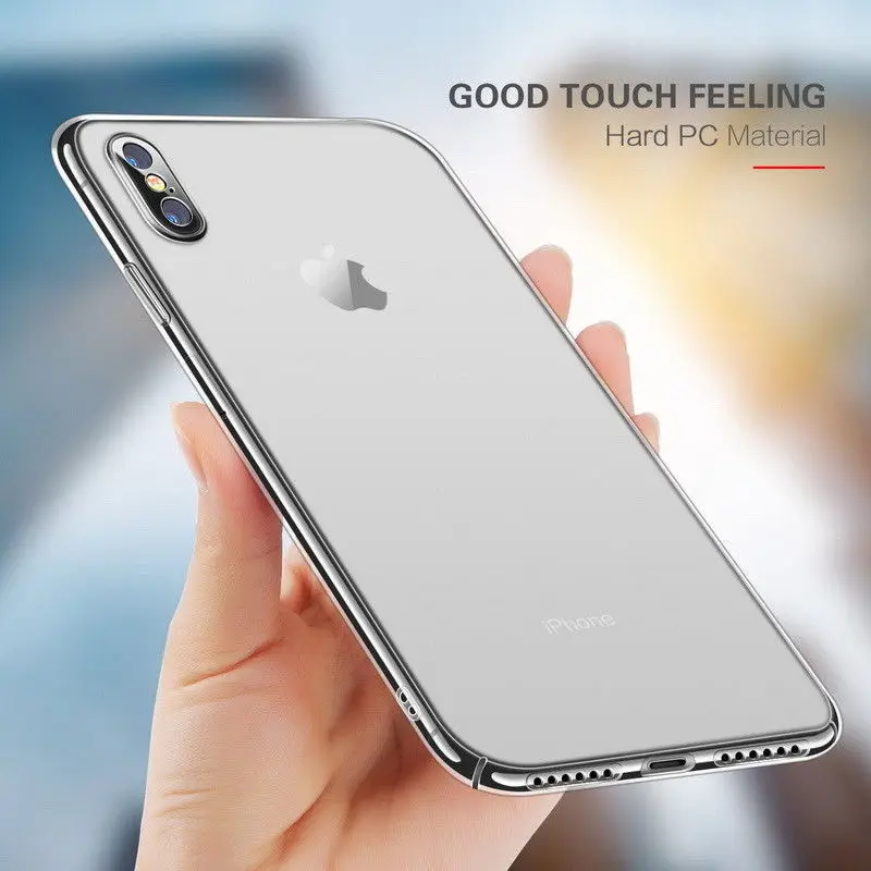 Ultra Thin Transparent Phone Case For Coque iPhone XS Max XR Clear Hard PC Plastic Back Cover For iPhone XS XR X 7 8 Plus Funda