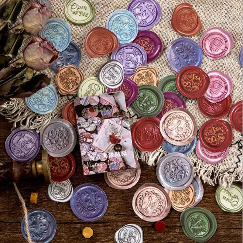 

New Cute Retro Paint Paper Label Sealing Stickers Crafts Scrapbooking Decorative Lifelog DIY Stationery Sticker 45 PCS/box